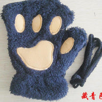 Winter Lovely Half Cover Paw Bear Cat Claw Gloves Short Finger MANDOTOS