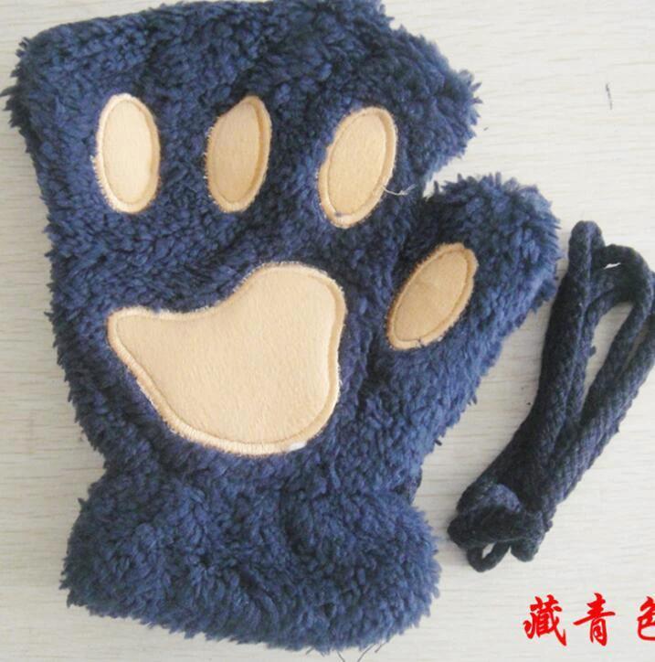 Winter Lovely Half Cover Paw Bear Cat Claw Gloves Short Finger MANDOTOS