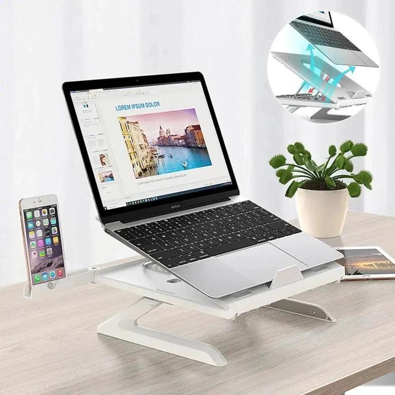 "New Laptop Stand Multifunctional Folding Lift Portable Laptop Stand Monitor Increase Rack Aluminum Alloy Base - MANDOTOS"