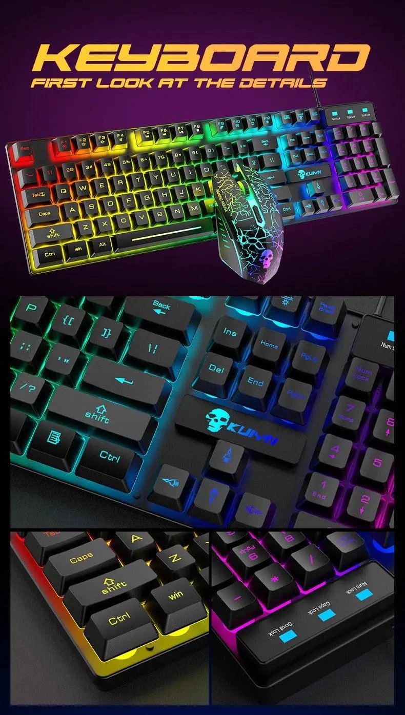 Kuiying T6RGB Luminous Keyboard And Mouse Set - MANDOTOS