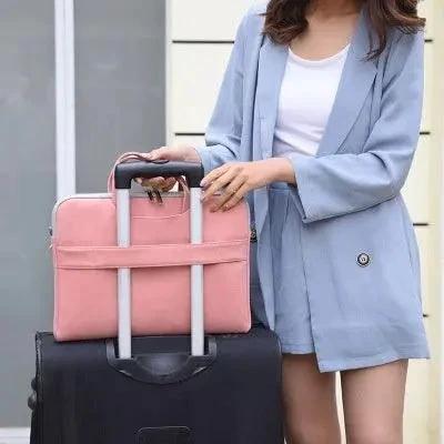 PU Leather Women Laptop Bag Notebook Carrying Case Briefcase For Macbook Air 13.3 14 15.6 Inch Men Handbags Shoulder Mouse Bag - MANDOTOS