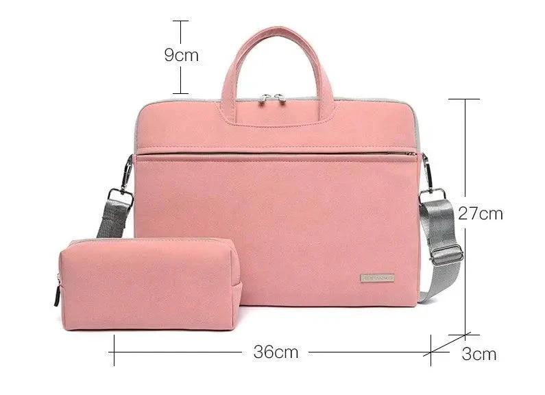 PU Leather Women Laptop Bag Notebook Carrying Case Briefcase For Macbook Air 13.3 14 15.6 Inch Men Handbags Shoulder Mouse Bag - MANDOTOS