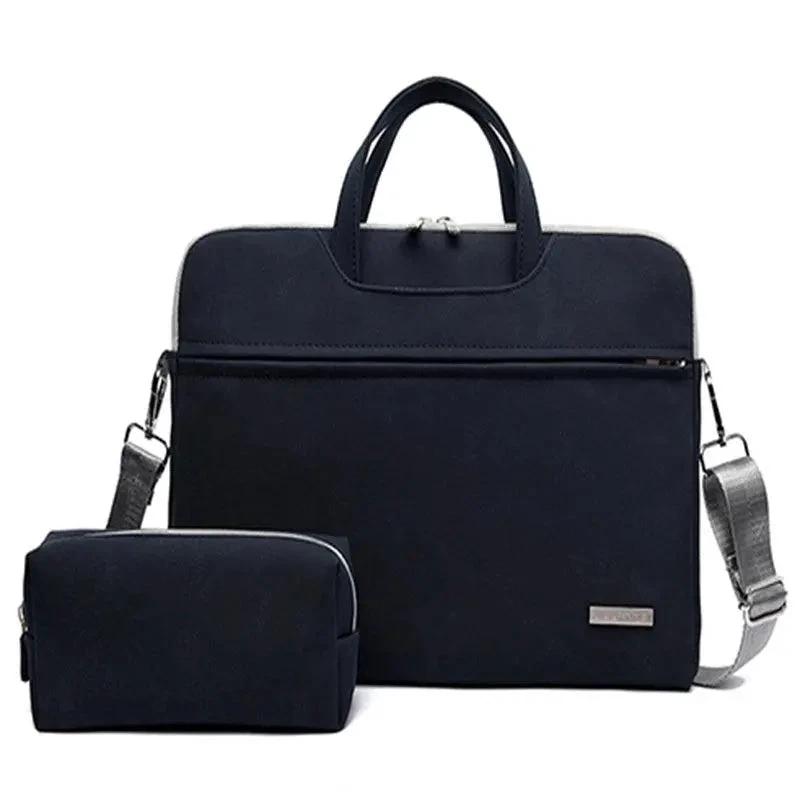 PU Leather Women Laptop Bag Notebook Carrying Case Briefcase For Macbook Air 13.3 14 15.6 Inch Men Handbags Shoulder Mouse Bag - MANDOTOS