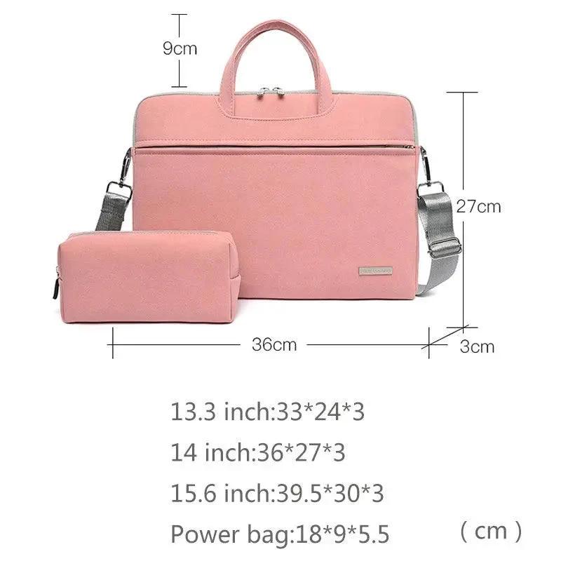 PU Leather Women Laptop Bag Notebook Carrying Case Briefcase For Macbook Air 13.3 14 15.6 Inch Men Handbags Shoulder Mouse Bag - MANDOTOS