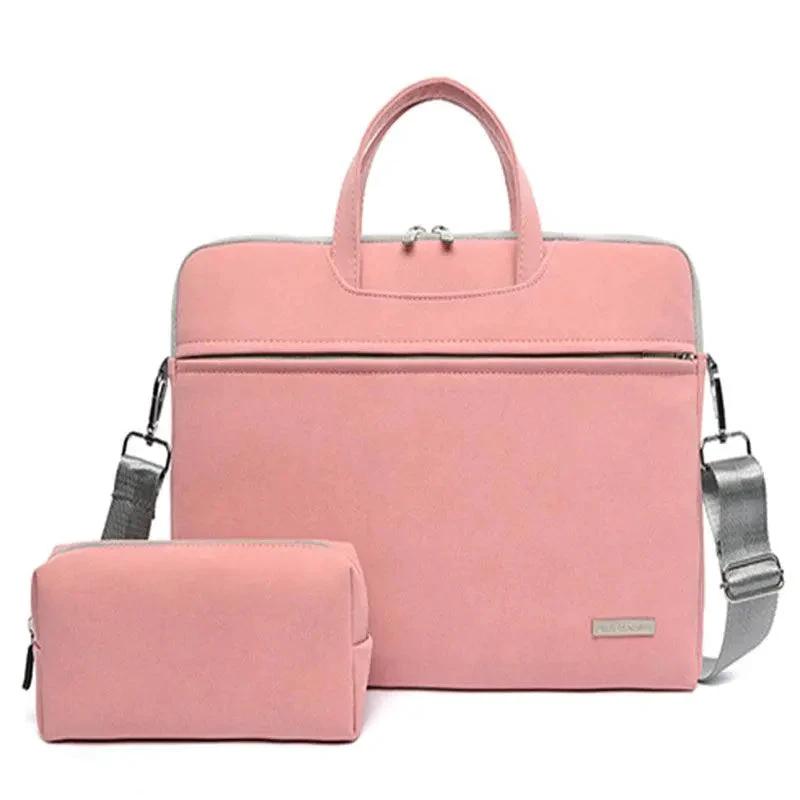 PU Leather Women Laptop Bag Notebook Carrying Case Briefcase For Macbook Air 13.3 14 15.6 Inch Men Handbags Shoulder Mouse Bag - MANDOTOS