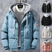 Fashion Hooded Jacket Men Winter Windproof Thickened Fake Two-piece Coat Solid Leisure Sports Cotton Jacket - MANDOTOS