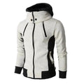 Men's Zip UP Hooded Jacket Fake Two Piece Sports Cardigan Casual Slim Sweatshirt Jacket - MANDOTOS
