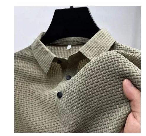 "Mesh Ice Silk Short Sleeve T-shirt Mens Clothing - MANDOTOS"