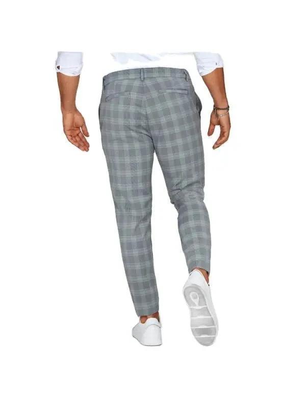 Plaid Print Pants Men's Casual Trousers Loose And Thin - MANDOTOS