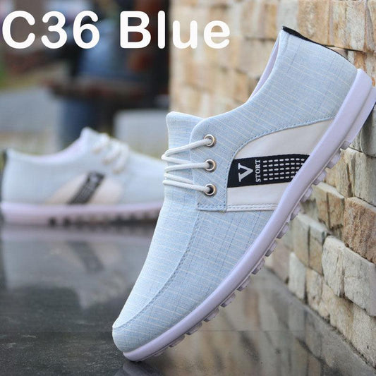 "Men'S Soft-Soled Canvas Shoes, Sports And Leisure Old Beijing Cloth Shoes, Peas Shoes - MANDOTOS"
