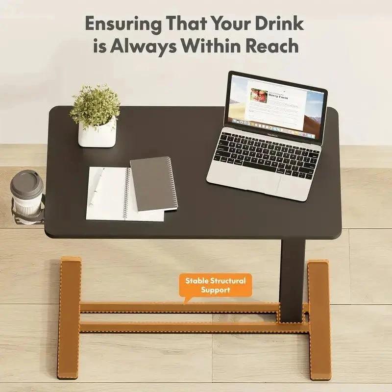 Standing Scroll Table With Hidden Wheels Side Table Height-adjustable Bed Table - MANDOTOS