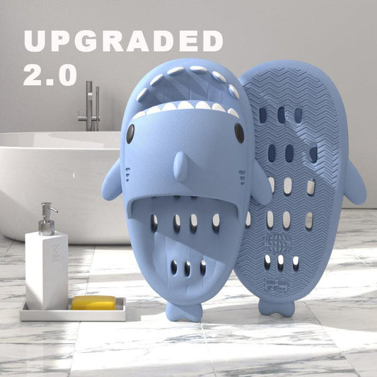 "Shark Slippers With Drain Holes Shower Shoes For Women Quick Drying Eva Pool Shark Slides Beach Sandals With Drain Holes - MANDOTOS"