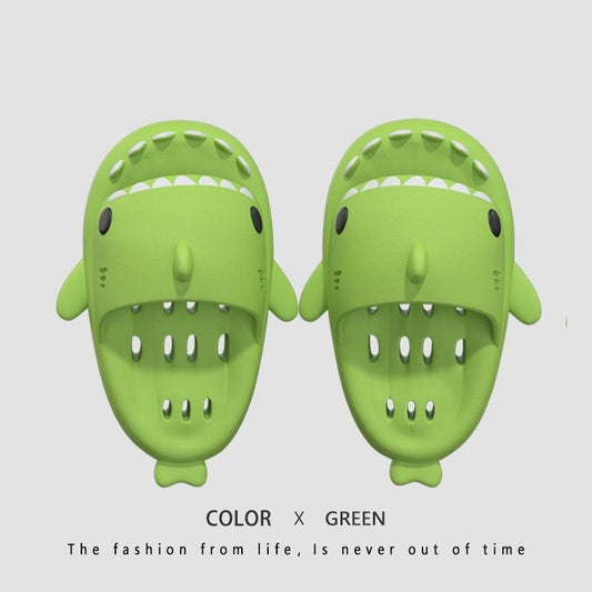 "Shark Slippers With Drain Holes Shower Shoes For Women Quick Drying Eva Pool Shark Slides Beach Sandals With Drain Holes - MANDOTOS"