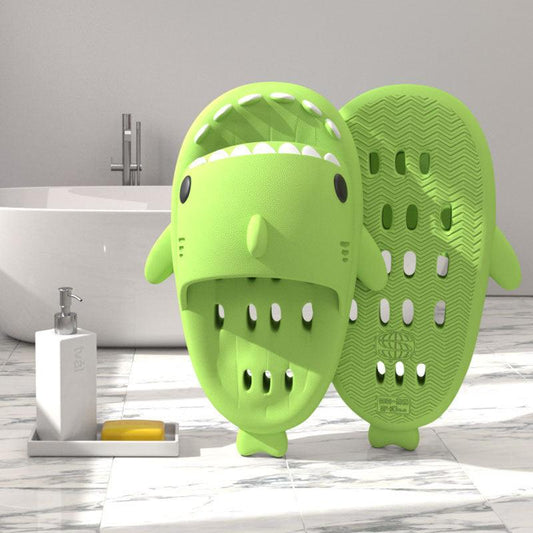 "Shark Slippers With Drain Holes Shower Shoes For Women Quick Drying Eva Pool Shark Slides Beach Sandals With Drain Holes - MANDOTOS"