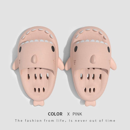 "Shark Slippers With Drain Holes Shower Shoes For Women Quick Drying Eva Pool Shark Slides Beach Sandals With Drain Holes - MANDOTOS"