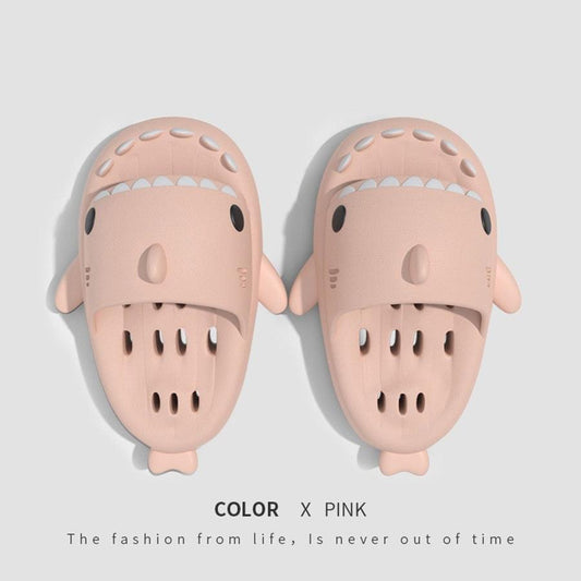 "Shark Slippers With Drain Holes Shower Shoes For Women Quick Drying Eva Pool Shark Slides Beach Sandals With Drain Holes - MANDOTOS"