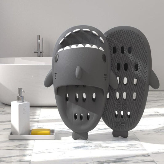 "Shark Slippers With Drain Holes Shower Shoes For Women Quick Drying Eva Pool Shark Slides Beach Sandals With Drain Holes - MANDOTOS"