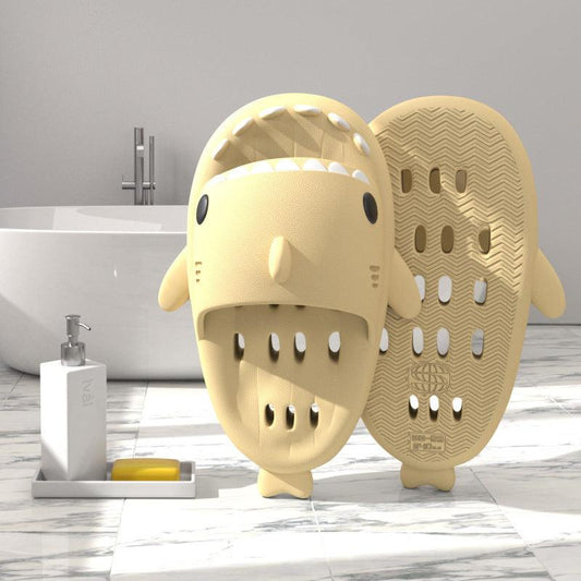 "Shark Slippers With Drain Holes Shower Shoes For Women Quick Drying Eva Pool Shark Slides Beach Sandals With Drain Holes - MANDOTOS"