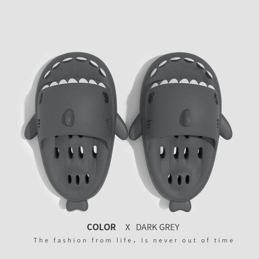 "Shark Slippers With Drain Holes Shower Shoes For Women Quick Drying Eva Pool Shark Slides Beach Sandals With Drain Holes - MANDOTOS"
