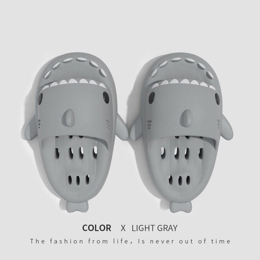 "Shark Slippers With Drain Holes Shower Shoes For Women Quick Drying Eva Pool Shark Slides Beach Sandals With Drain Holes - MANDOTOS"