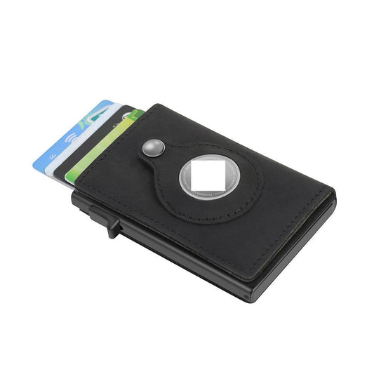 "Rfid Card Holder Men Wallets Money Bag Male Black Short Purse Small Leather Slim Wallets Mini Wallets For Airtag Air Tag - MANDOTOS"