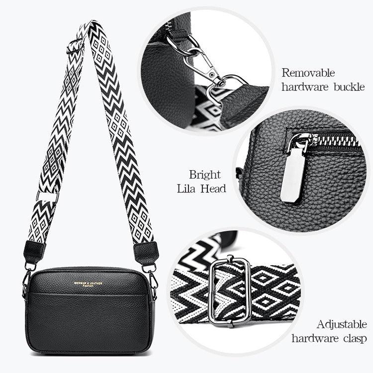 "Fashion Shoulder Crossbody Bags With Rhombus Embroidered Wide Shoulder Strap Cute Small Square Bag Women - MANDOTOS"