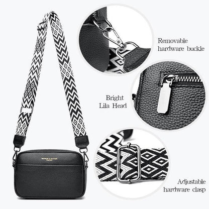 "Fashion Shoulder Crossbody Bags With Rhombus Embroidered Wide Shoulder Strap Cute Small Square Bag Women - MANDOTOS"