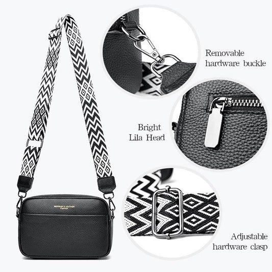 "Fashion Shoulder Crossbody Bags With Rhombus Embroidered Wide Shoulder Strap Cute Small Square Bag Women - MANDOTOS"