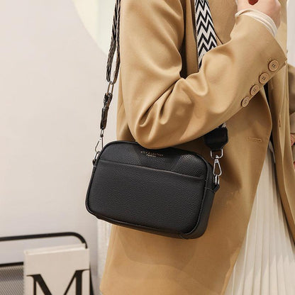 "Fashion Shoulder Crossbody Bags With Rhombus Embroidered Wide Shoulder Strap Cute Small Square Bag Women - MANDOTOS"
