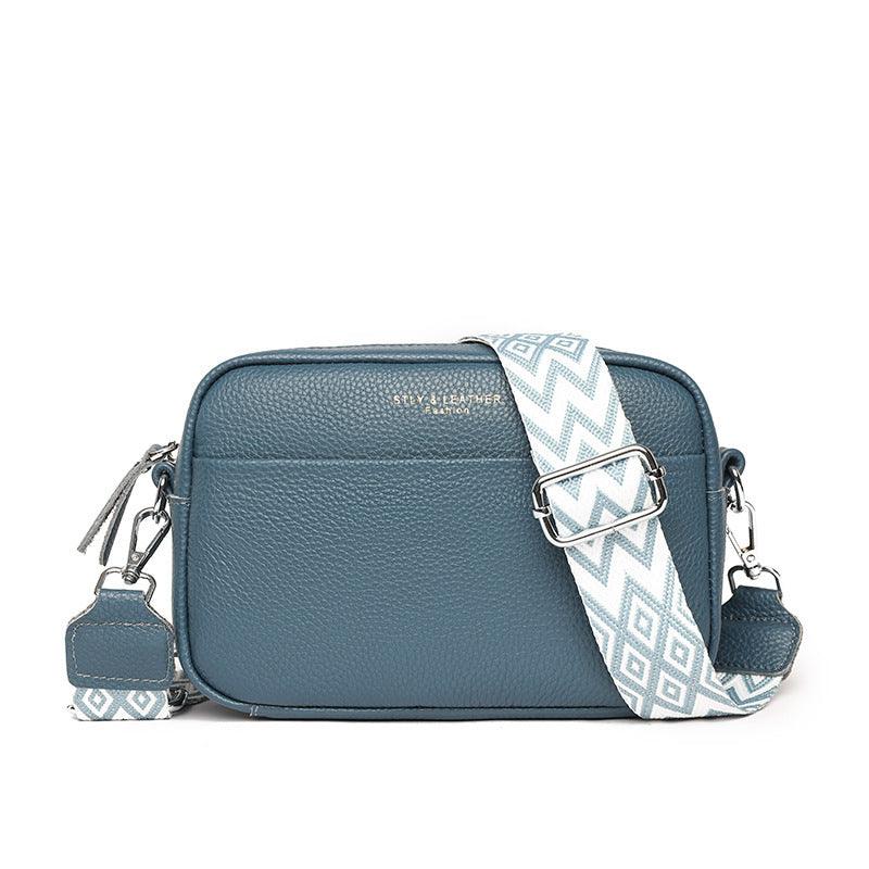 "Fashion Shoulder Crossbody Bags With Rhombus Embroidered Wide Shoulder Strap Cute Small Square Bag Women - MANDOTOS"