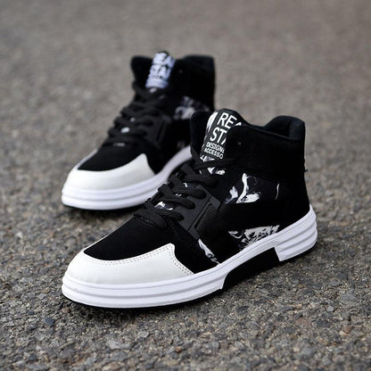 "Camouflage High-Top Lace-Up Shoe - MANDOTOS"