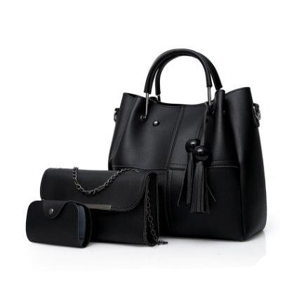 "European and American fashion single shoulder Messenger bag ladies three-piece tassels mother bag - MANDOTOS"