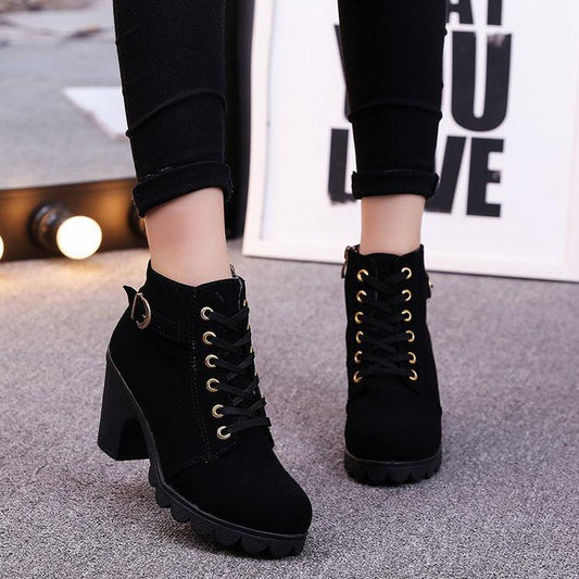 "Cross strappy booties with Martin boots - MANDOTOS"