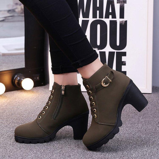 "Cross strappy booties with Martin boots - MANDOTOS"