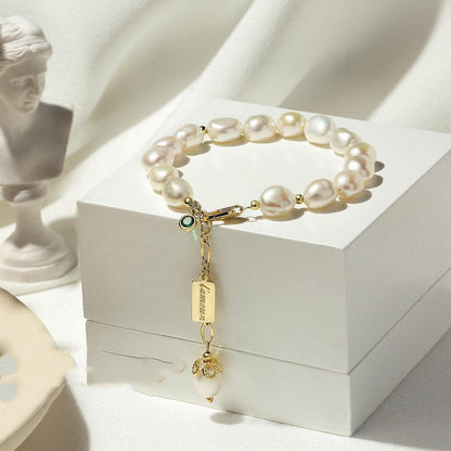 "Natural Zircon Pearl Bracelet Luxury Jewelry - MANDOTOS"