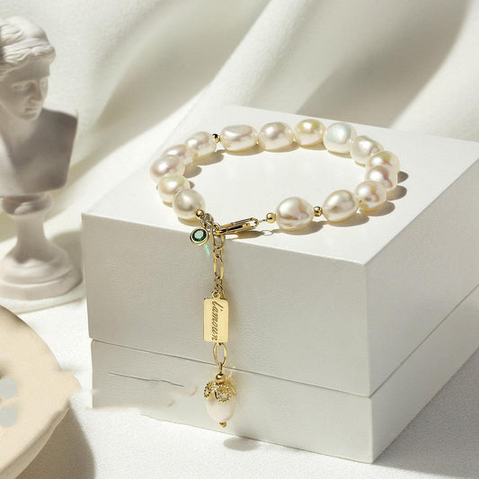 "Natural Zircon Pearl Bracelet Luxury Jewelry - MANDOTOS"