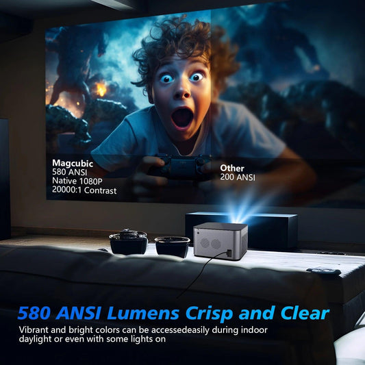 "Magcubic 580ANSI Projector Android 11 4K 1080P Wifi6 Voice Control Allwinner H713 Electronic Focus BT5.0 Home Cinema HY350 Pro - MANDOTOS"