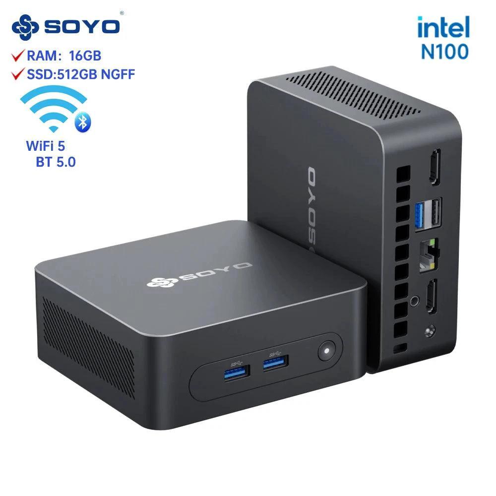 SOYO M2 PLUS 2 Mini PC - Intel N100 16GB RAM 512GB SSD Windows 11 Pro - MANDOTOS