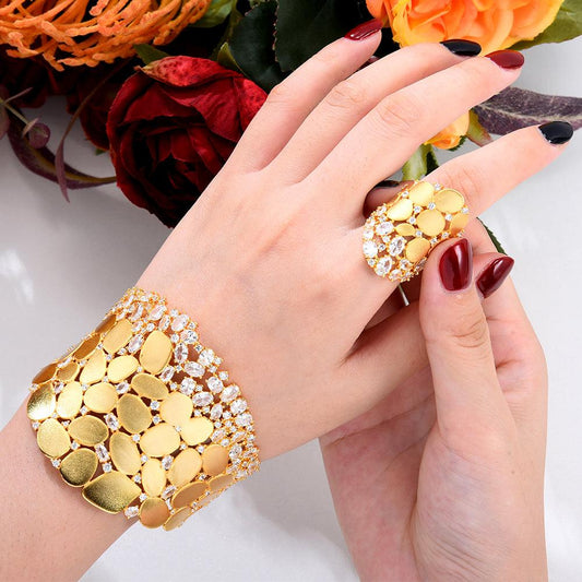 "New Fashion New Noble Luxury Bangle Earrings Ring - MANDOTOS"
