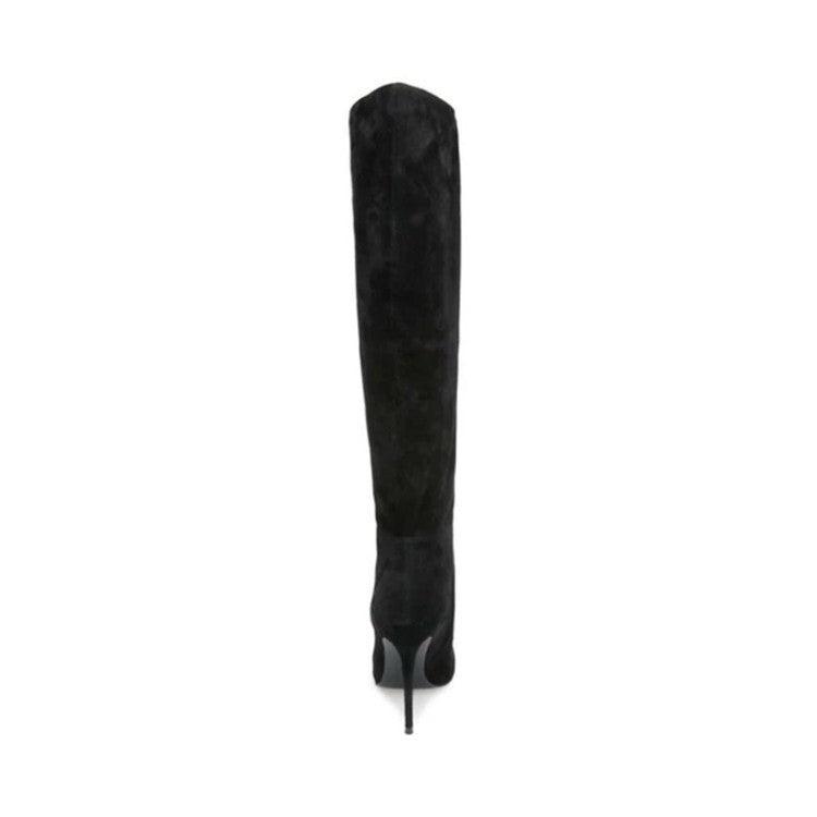 "Stiletto Heels Pleated High Over The Knee Boots - MANDOTOS"