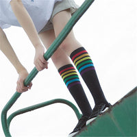 "Calf socks stripe movement and knee high hose - MANDOTOS"