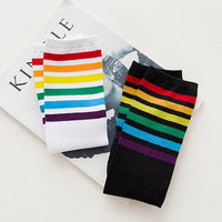 "Calf socks stripe movement and knee high hose - MANDOTOS"