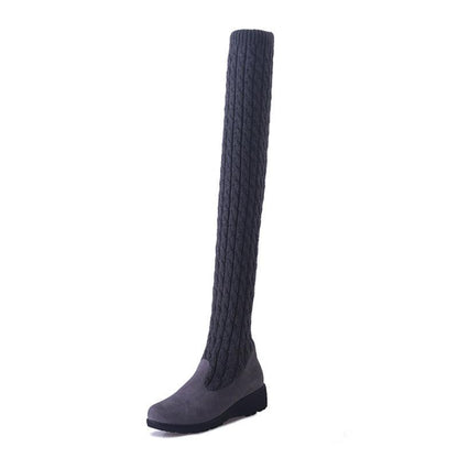 "High Flat Over-the-knee Stretch Martin Boots - MANDOTOS"