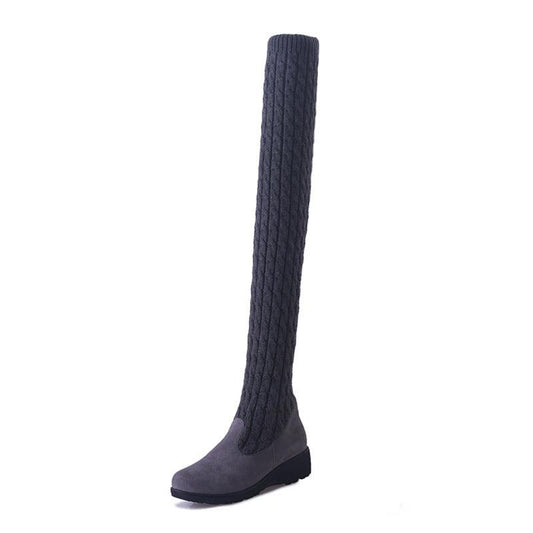 "High Flat Over-the-knee Stretch Martin Boots - MANDOTOS"