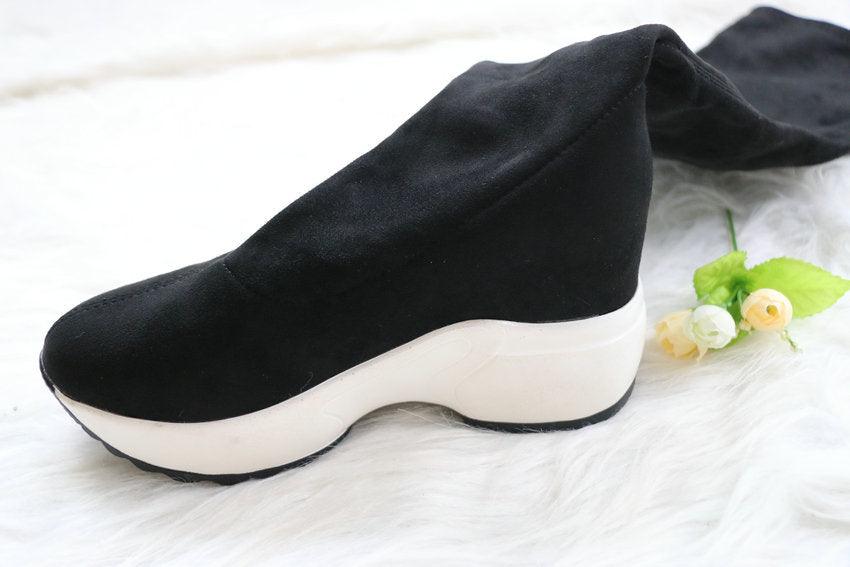 "Round toe sports high heel over knee boots - MANDOTOS"