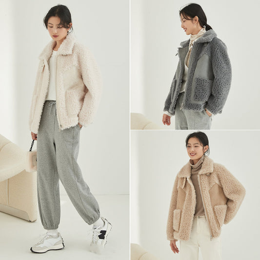 "Chic Women's Sheep Shearling Coat - MANDOTOS"