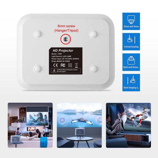"Smart HD 720p Wireless Projector with Adjustable Trapezoidal Technology - MANDOTOS"