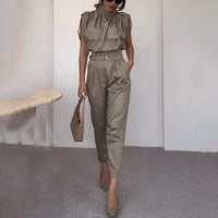 Shoulder Slimming Waist - slimming Belt Decoration Blouse And Pants - MANDOTOS INTERNATIONAL0