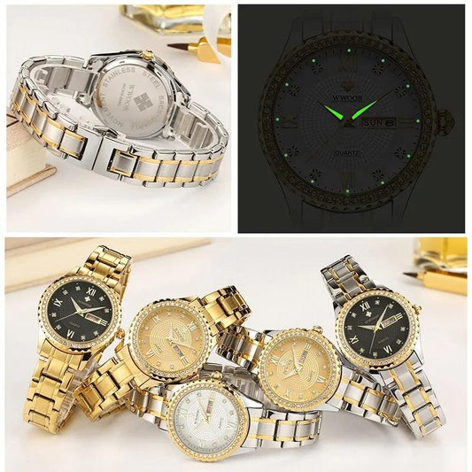 WWOOR Elegance Gold Diamond Quartz Watch - MANDOTOS