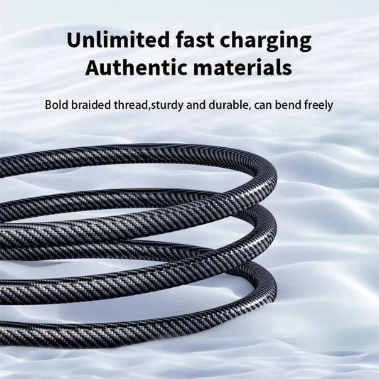 6A 120W USB A To Type C Super Fast Charge Cable Nylon Data Cord For Xiaomi Redmi POCO Samsung With Led Digital Display Cable - MANDOTOS